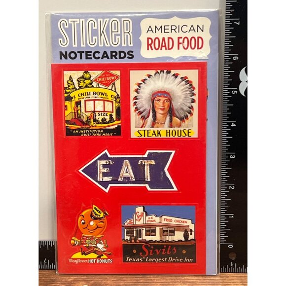 2005 Laughing Elephant SN101 American Road Food Sticker Notecards Nostalgic - Picture 1 of 2